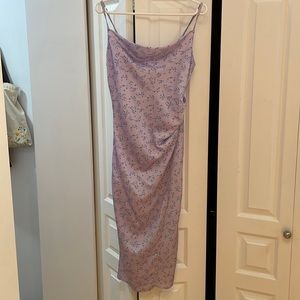PURPLE MIDI SLIP DRESS